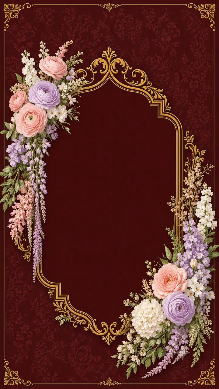 Marroon Wedding Floral 2 frame